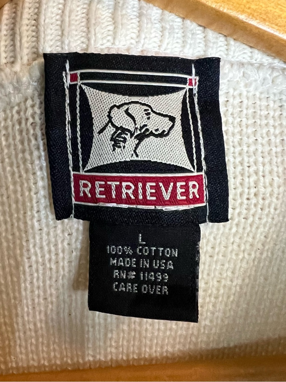 Cream Knit Sweater with American Flag - Picture 5 of 6